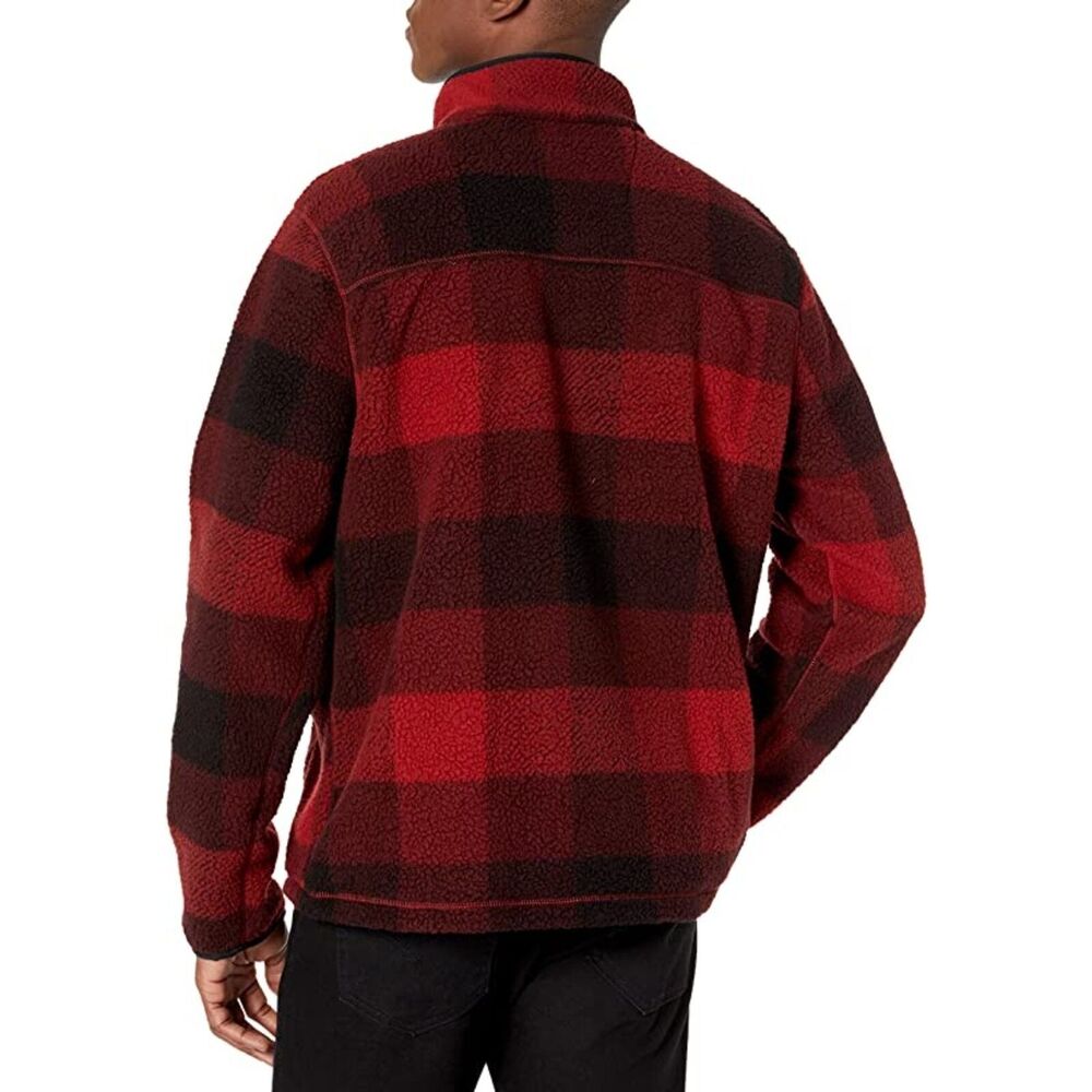 Carhartt Men's Relaxed Fit Fleece Pullover Oxblood Plaid Size XL 0J4991-M - Picture 2 of 6